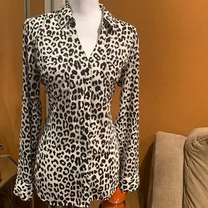 Black and white portofino blouse